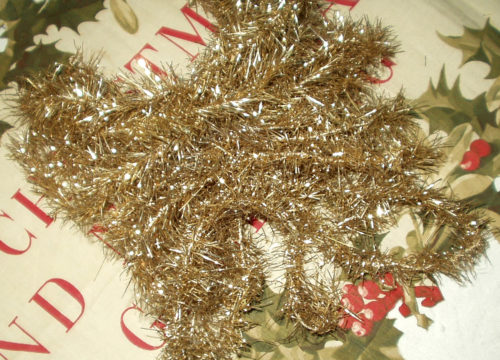 Gold Tinsel Christmas Tree Garland Roping Vintage 1940 1950
