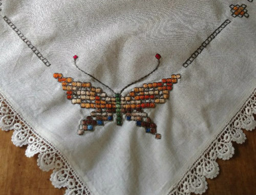 Colorful Vintage Tablecloth Embroidery Butterfly Novelty Lace Edging