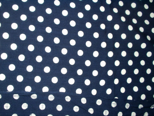 1950 Vintage Polka Dot Fabric Cotton Navy Dress Yardage