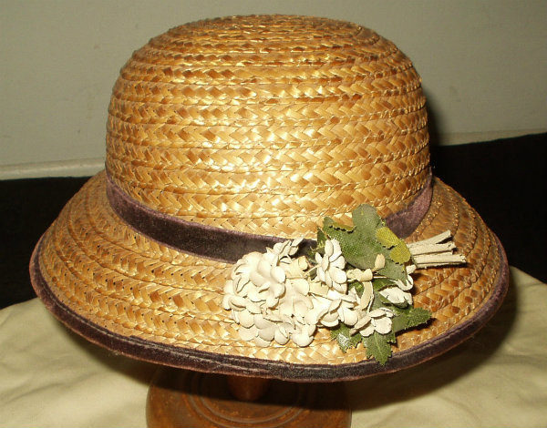 Vintage 1940s 1950s Natural Straw Children's Easter Hat
