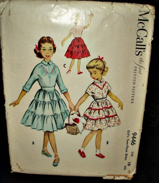 Vintage 1950 McCalls Sewing Girl Skirt Dress Pattern Very Nice