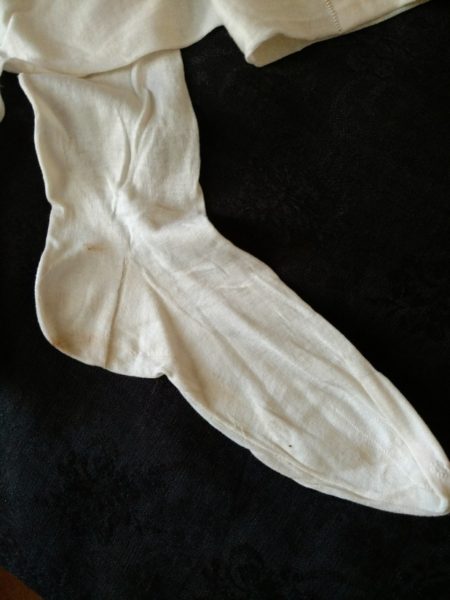Vintage White Cotton Women Stockings Hosiery Late Teens 1920s Antique Summer Dress Hose