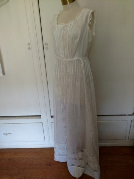 Antique Princess Petticoat Victorian Edwardian Slip Tucks Lace Trim