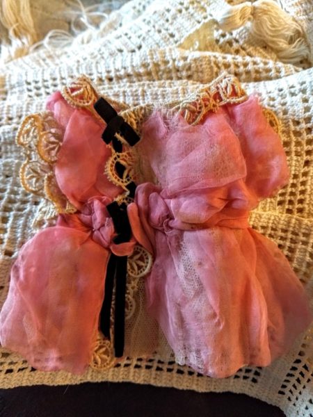 1920 Party Doll Dress Home Sewn Chiffon Lace Tulle Ribbon