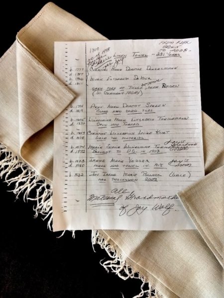 Antique Hand Woven Linen Homespun Towel Fringe With Ancestry History