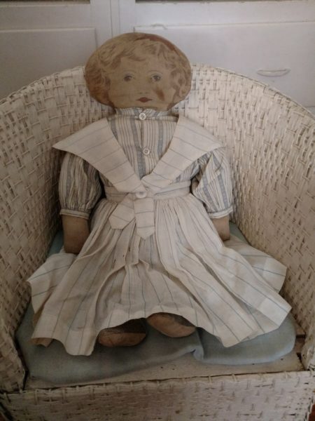 Old Cloth Art Fabric Mills Doll Feb 1900 Sweetly Dressed