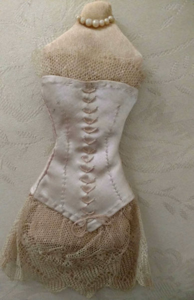 Vintage Edwardian 1920s Sachet Hand Made Corset Lace Pearls