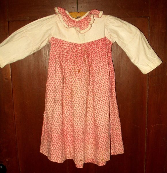 Victorian 1880 1890 Baby Doll Dress Double Pink Calico Dimity Bodice