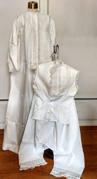 Victorian Dressing Gown Bloomers Camisole Wedding Trousseau Set