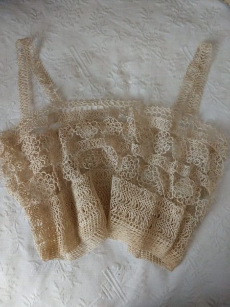Antique Hand Tatted Lace Camisole Corset Cover Edwardian 1920 Unworn
