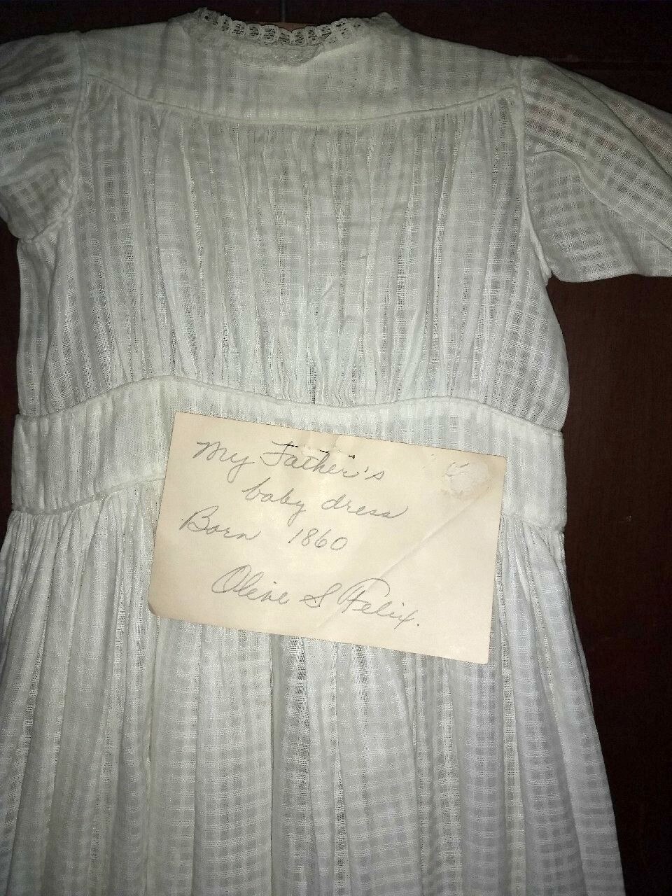 1860 Long Baby Dress White Dimity Fabric 19th Century Gown With History ...