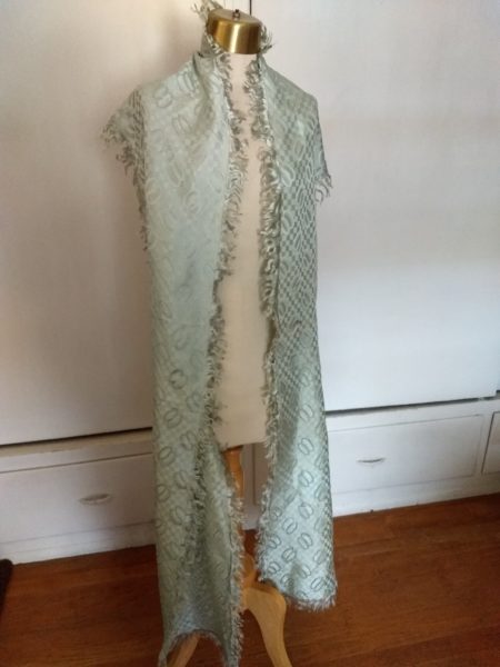Edwardian Antique Silk Sash Collar Wrap Shawl Fringe Dress Embellishment Accessory