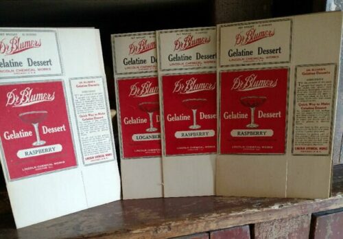 4 Dr Blumers Advertising Gelatine Jello Food Boxes 1920s Unused