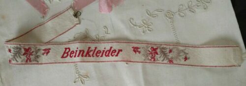 Woven Berlin Embroidery Stocking Garter 19th Century German Cupids Birds