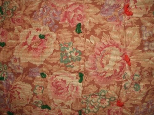 1920 Allover Floral Cotton Fabric Early 1900 Tied Comforter