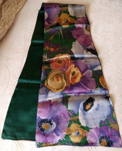 1920's Satin Flower Scarf Shaped Neck Line Antique Silk Rayon Costuming Accessory