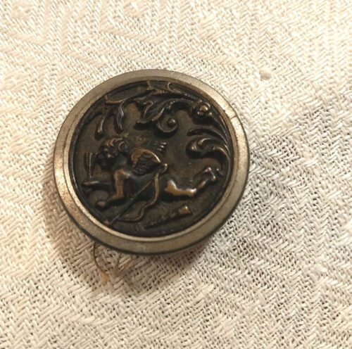 cupid brass antique button