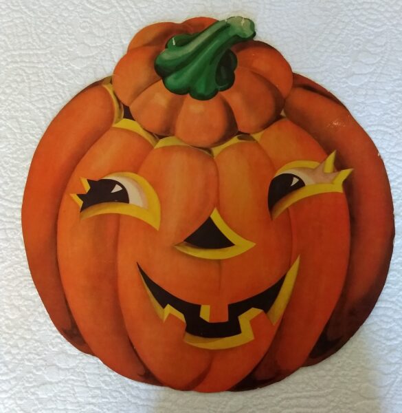 1950 Halloween Cardboard Pumpkin Jack o Lantern Party Decoration