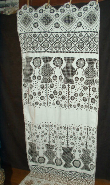 Broderie Cutwork Needlelace Whitework Shawl Panel Antique Victorian 1900 Bed Window Table Runner