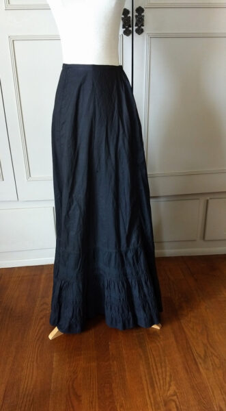 Victorian Petticoat Black Cotton Ruffle Tucks Mourning Gothic Steampunk Costume