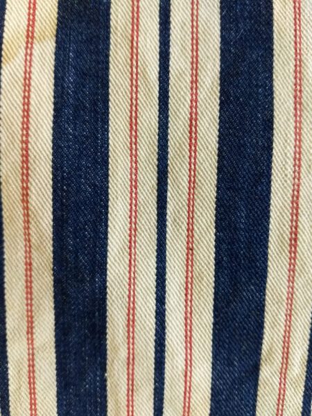 Red White Blue Old Mattress Tick Fabric Vintage 1900 Primitive Americana