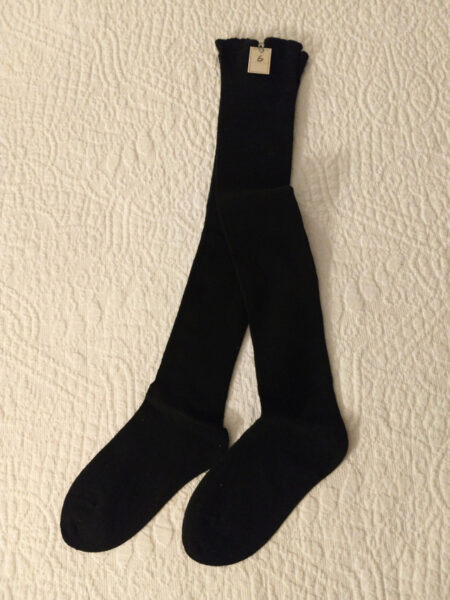 Black Stockings Hosiery 1920s Children Socks Store Stock Label Size 6