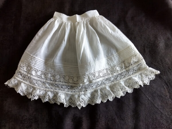 Victorian Doll Petticoat Tucks Lace Rows Ruffle Cute Original Slip Underwear