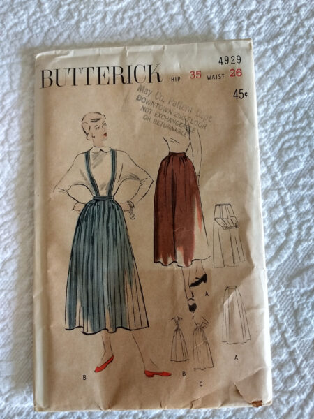 Vintage Butterick Maternity Skirt Jumper Pattern 4929 Unused 1950s