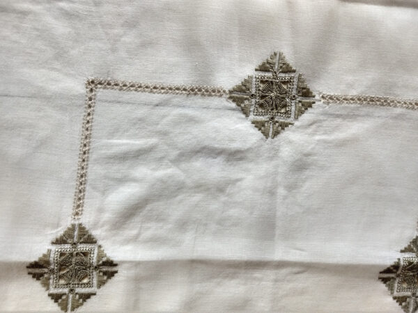 Vintage Luncheon Tablecloth Embroidery Reticella Cutwork Needlework