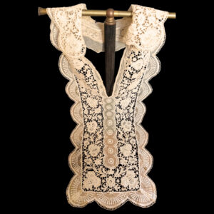 Edwardian Lace Dicky Collar Dress Front with Metal Stays – Antique Lace Insert 1900's