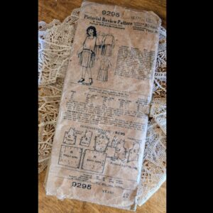 1907 Pictorial Review Girl Party Dress Pattern 9295 Drop Waist Age 12