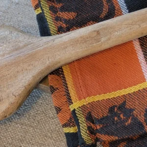 Antique Hand-Carved Wooden Spoon Early Farmhouse Kitchen Utensil, Primitive Maple Paddle Spoon