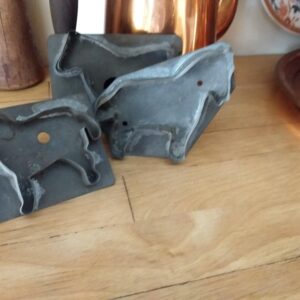 3 Tin Horse Cookie Cutter Antique Farmhouse Primitive Kitchenware Lot