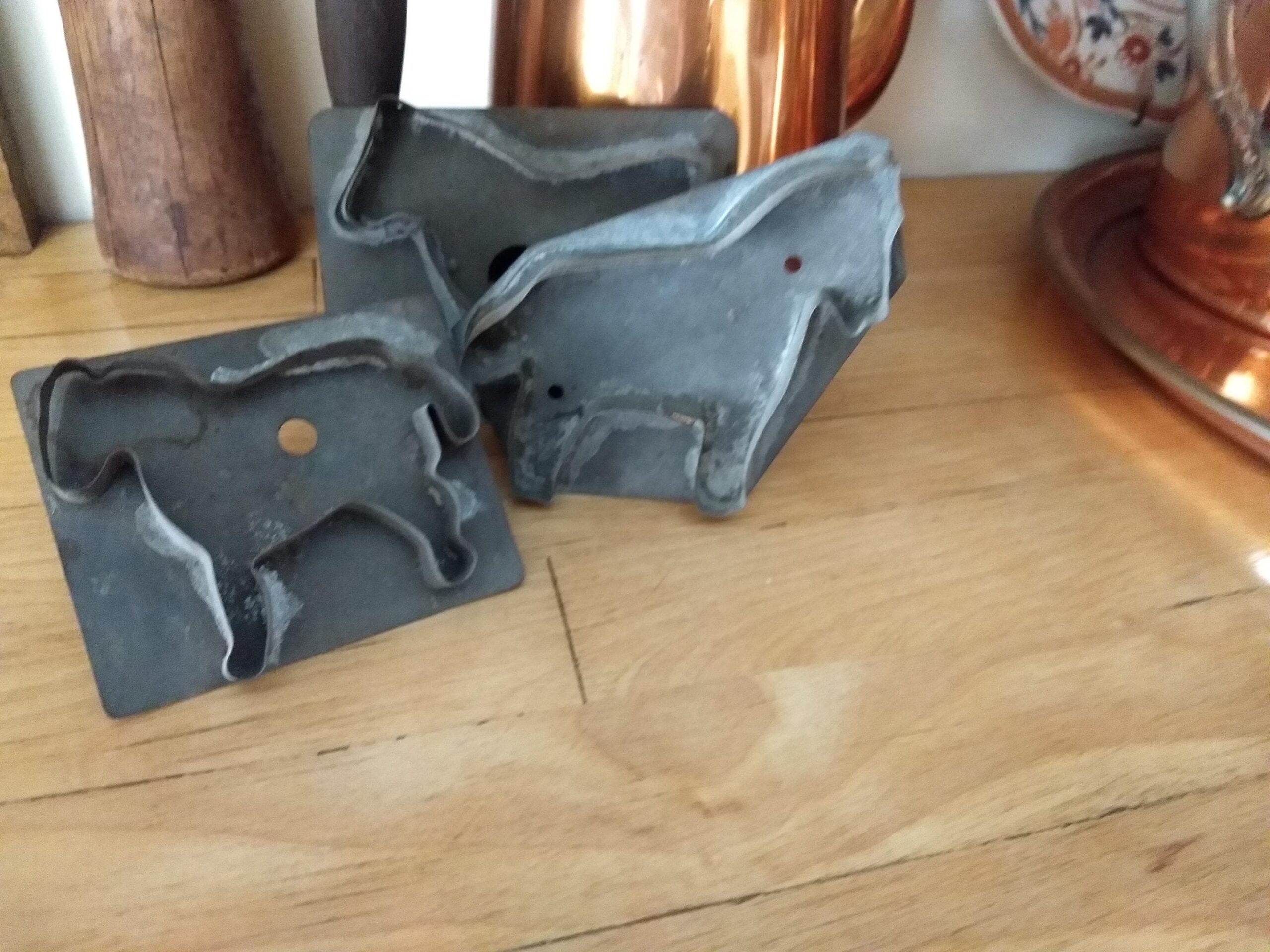 3 Tin Horse Cookie Cutter Antique Farmhouse Primitive Kitchenware Lot