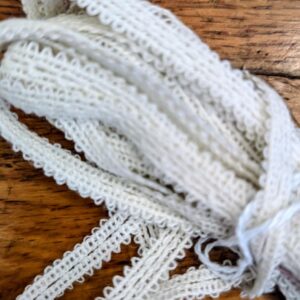 Vintage Braid Trim White Cotton Flat Decorative Sewing Craft Doll Costuming