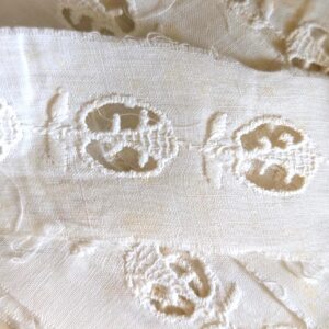 Antique Eyelet Insertion Dress Underwear Trim White Cotton 1900's Embellishment