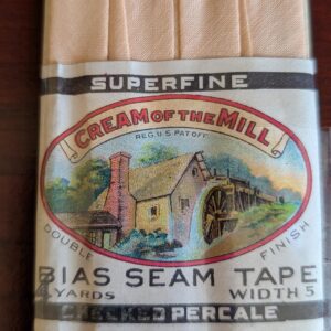 Vintage Sewing Bias Seam Tape Advertising Label Cream Of The Mill