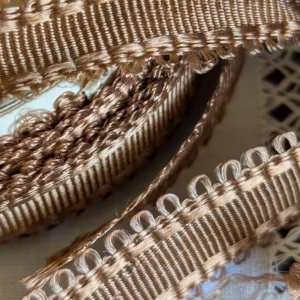 Vintage Rayon Ribbon 5 Yards Spool Brown Faille Picot Edge 1930's