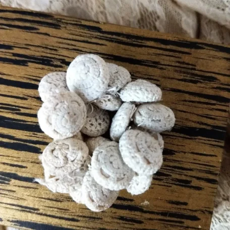 18 Victorian Crochet Thread Buttons White Authentic Old 19th Century ...
