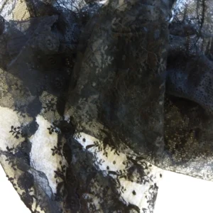 Black Victorian Lace Remnant Pieces Yardage Trim 1900's 3 Piece Lot