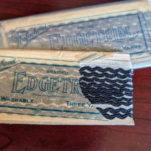 Antique Novelty Trim Braid Black White Nufashond Unused 1920s Package