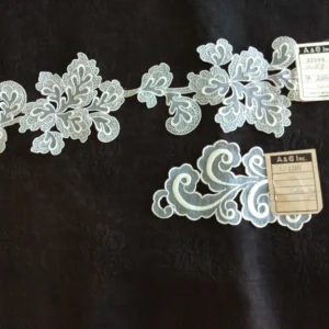 2 Vintage Applique Salesman Lace Samples Original Label Tags Switzerland 1920's 1930's