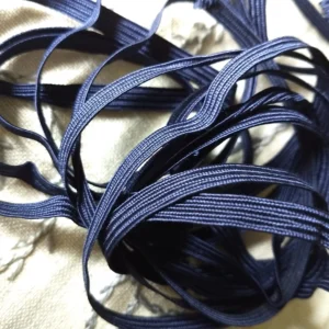 Vintage Gimp Sewing Trim Notion Braid Navy Silk Rayon Crafts 1900's