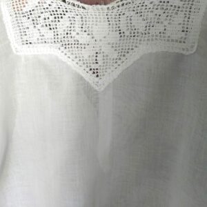 1930 Toddler Girl Dress Vintage White Cotton Filet Crochet Lace Yoke