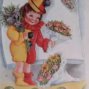 Happy New Year Die Cut Postcard Child Greeting January Vintage 1900's