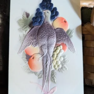 Vintage Postcard Thanksgiving Bountiful Harvest Turkey Fruit Die Cut 1900's
