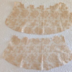 Antique Peach Alençon Lace Collar – 1920s Leavers Lingerie Lace Appliqué