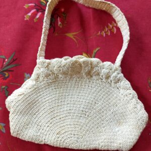Vintage Crochet Handmade White Purse 1930s Fashion Style Handbag