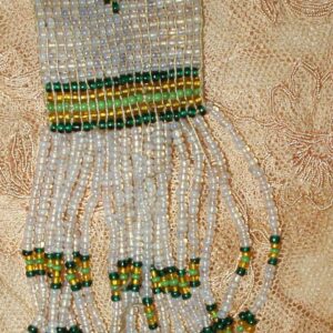 Vintage 1920 Beaded Belt Sautoir Necklace Woven Geometric Flapper Art Deco