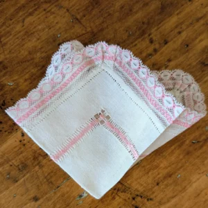 Vintage 1920s Handkerchief with Drawn Thread & Hemstitch Trim Pocket Hanky